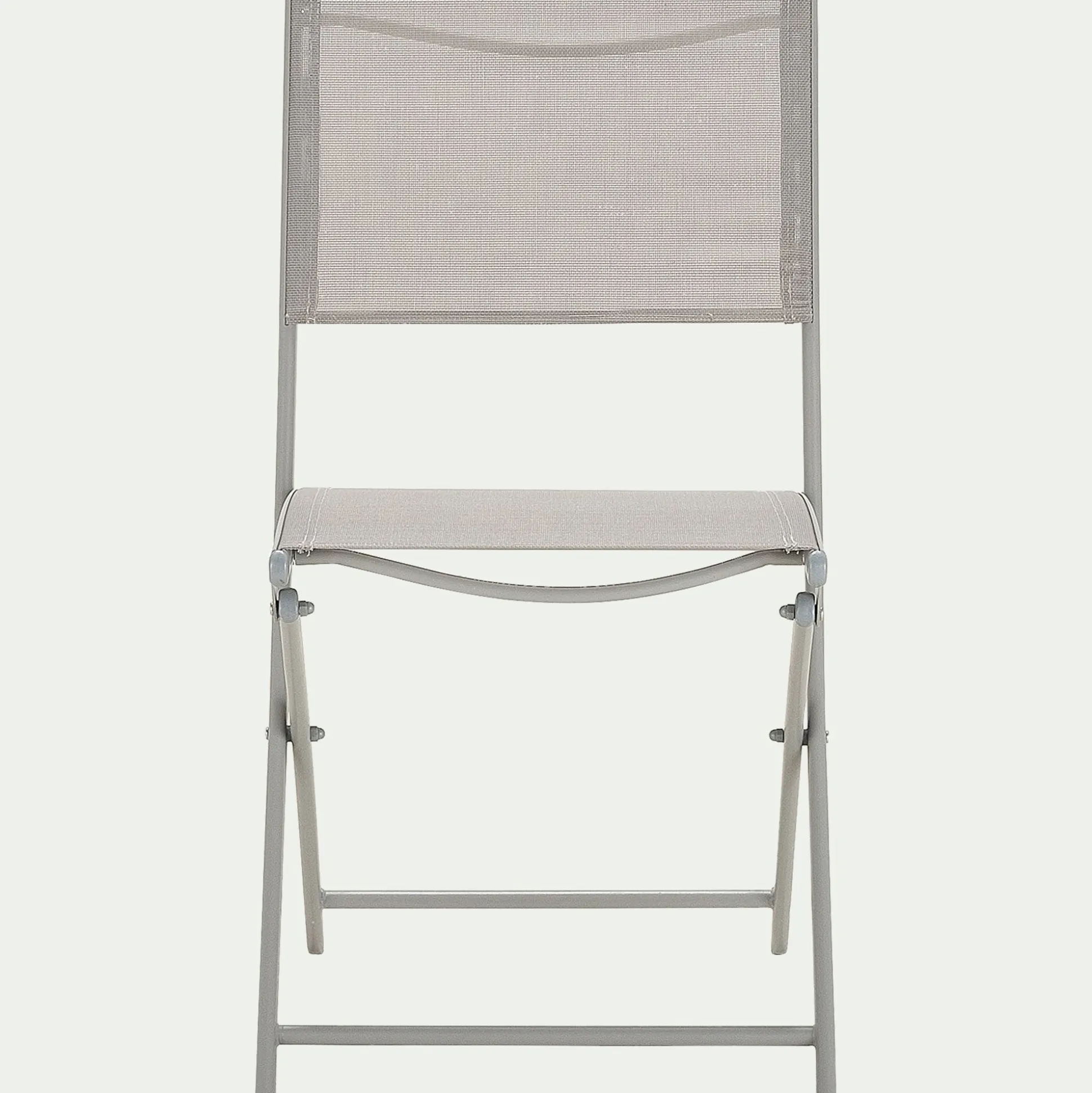 Chaise de jardin pliante en acier et textilène - gris vésuve