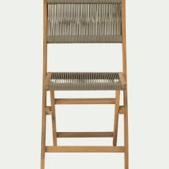 Chaise de jardin pliante en acacia et corde - bois clair