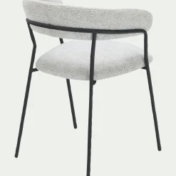 Chaise de repas avec accoudoirs en tissu - beige