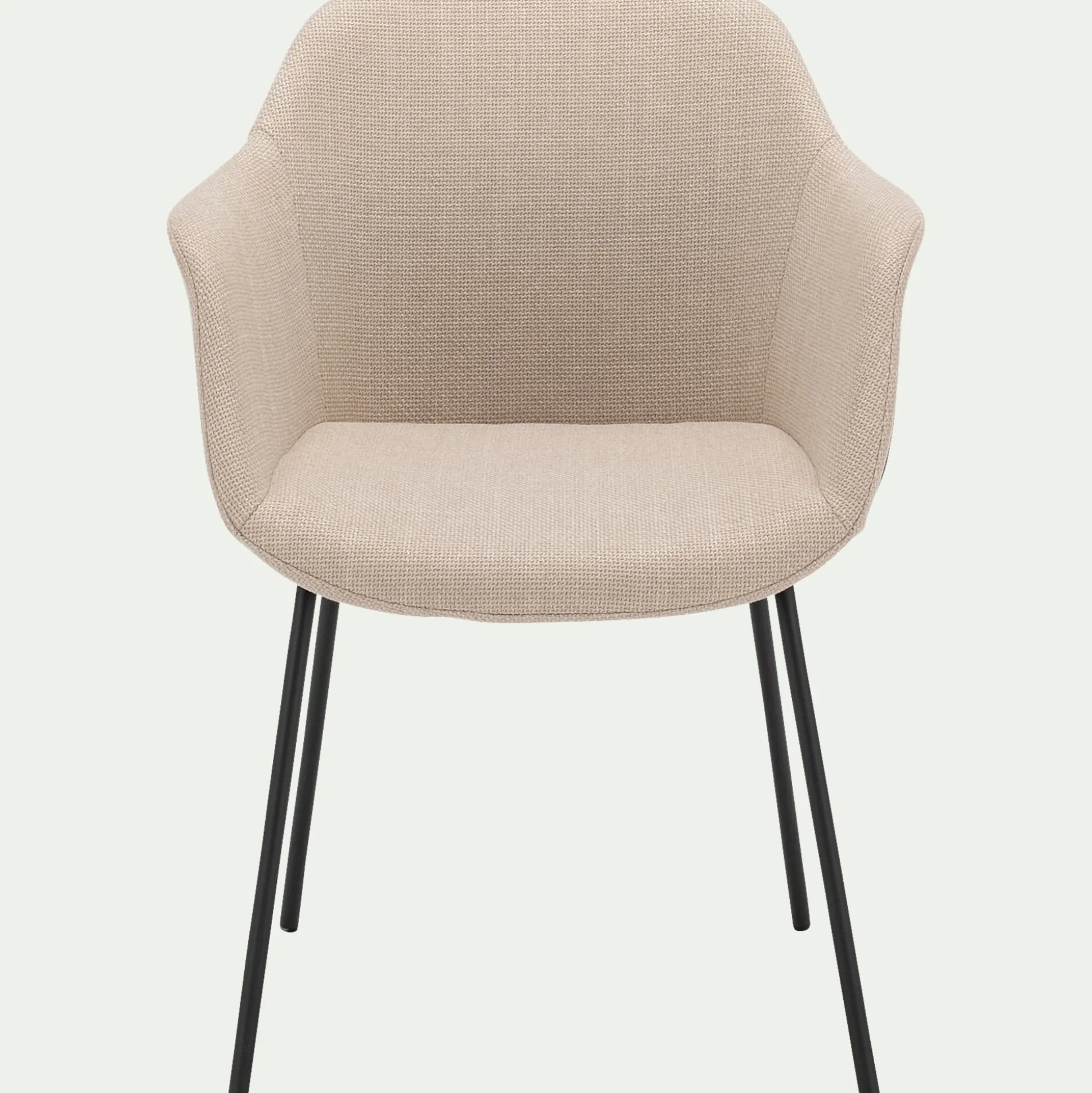Chaise de repas avec accoudoirs en tissu - beige alpilles