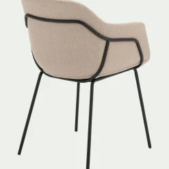 Chaise de repas avec accoudoirs en tissu - beige alpilles