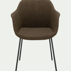 Chaise de repas avec accoudoirs en tissu - vert cèdre