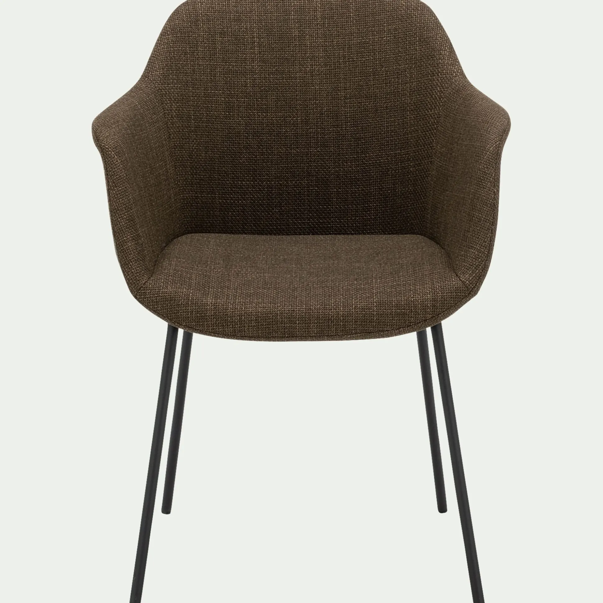 Chaise de repas avec accoudoirs en tissu - vert cèdre