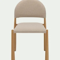 Chaise de repas contemporaine en tissu - beige