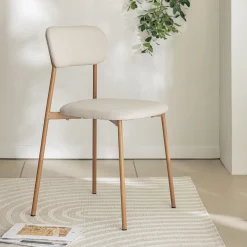 Chaise de repas en tissu - beige