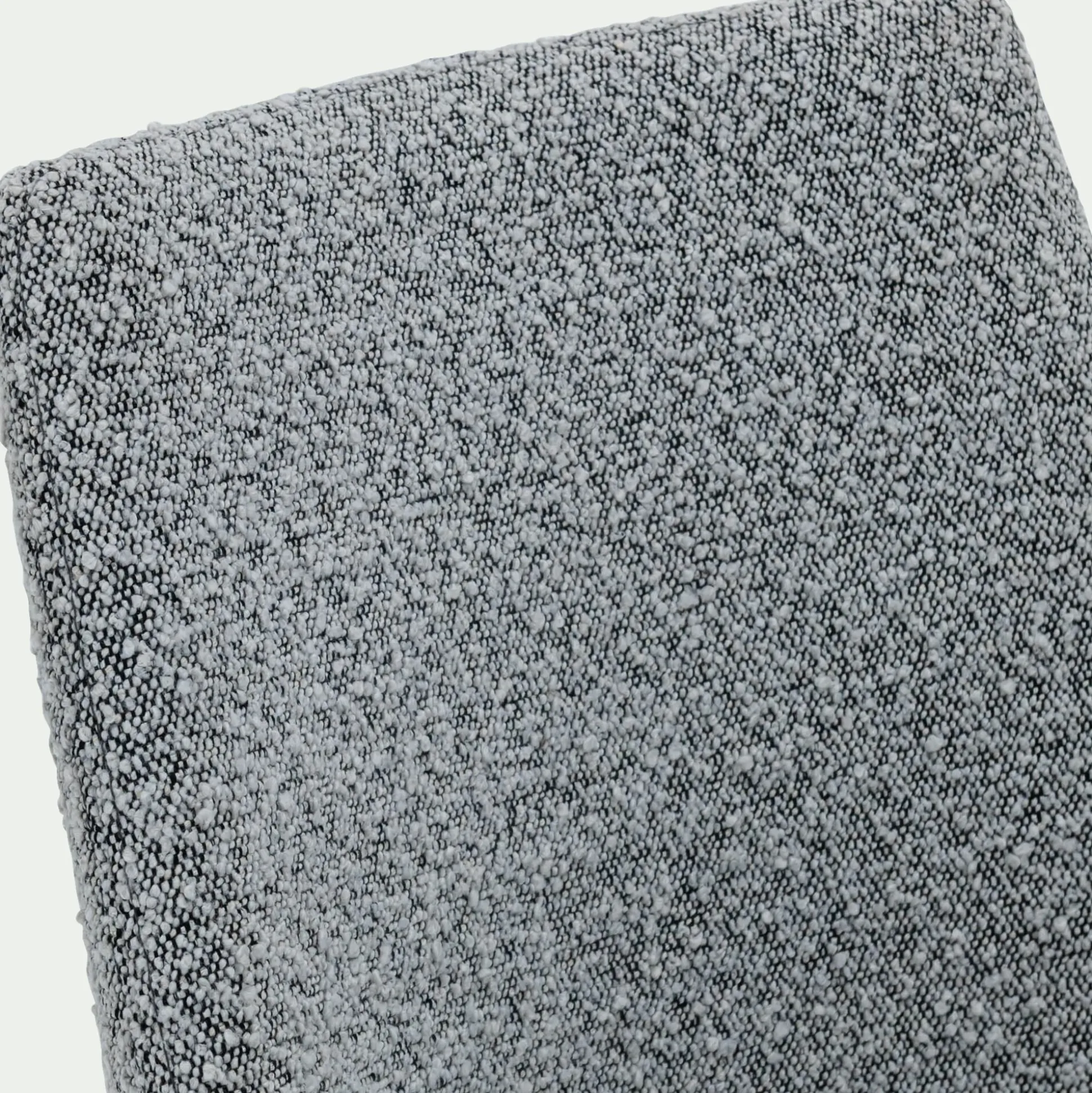 Chaise de repas en tissu bouclette rasé - gris clair