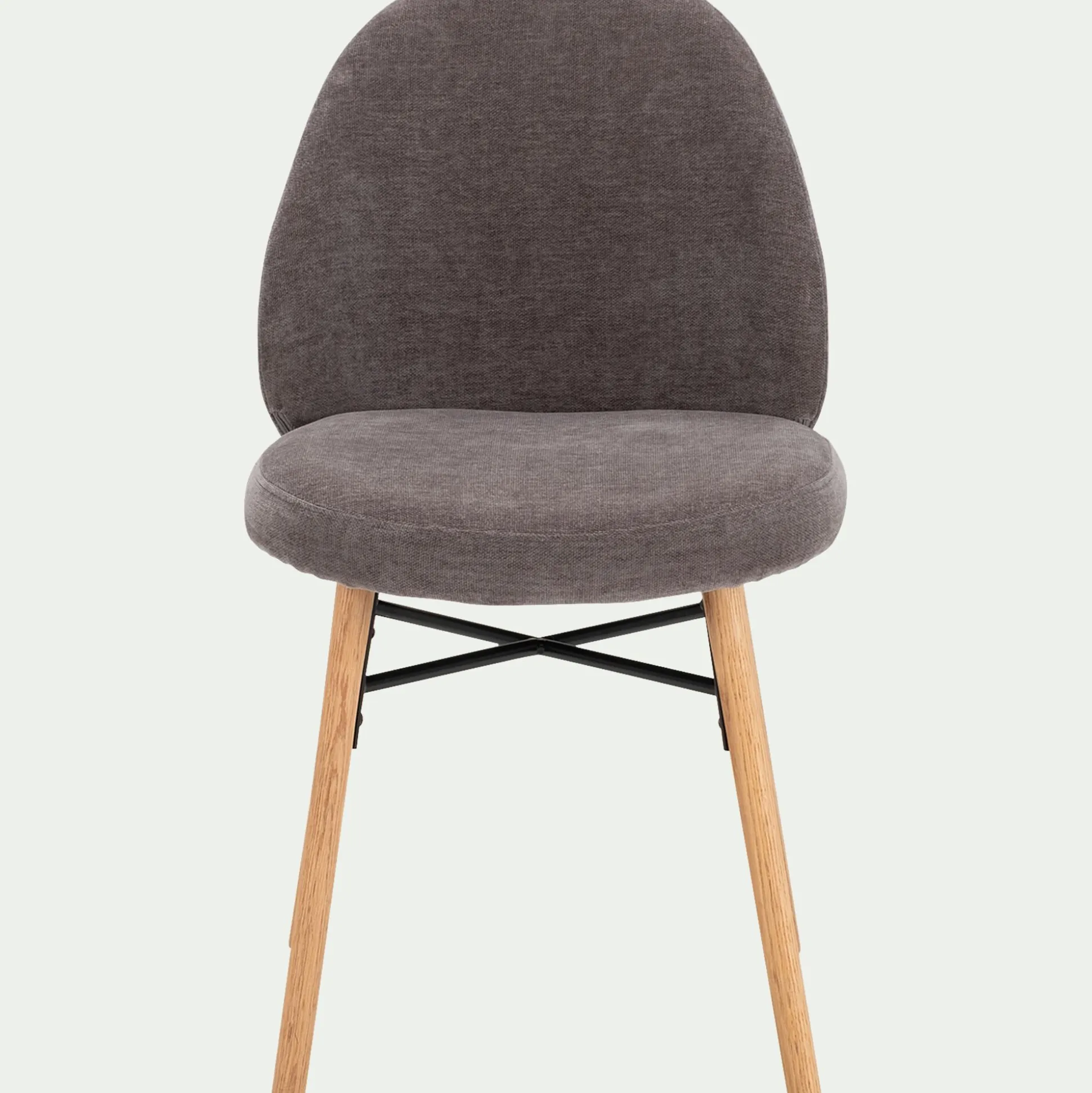 Chaise de repas en tissu et chêne - gris ardoise