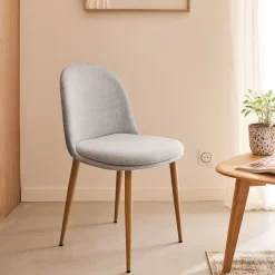 Chaise de repas en tissu - gris clair