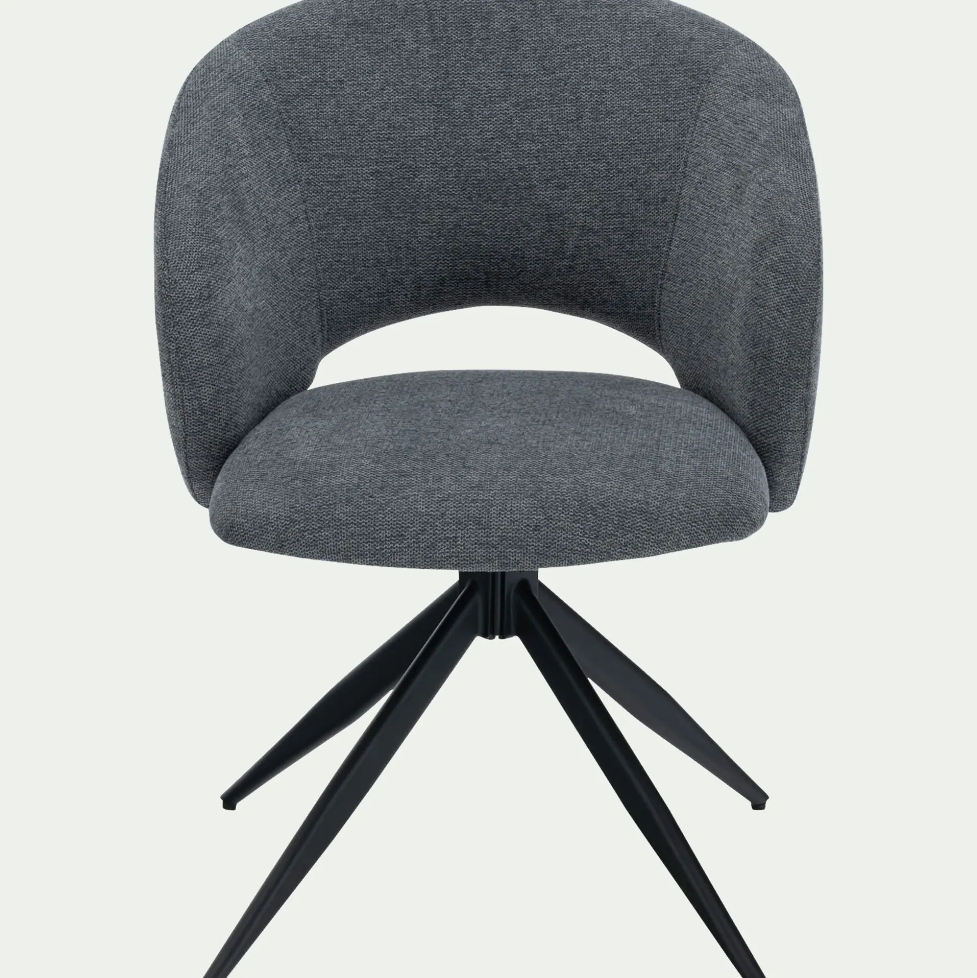 Chaise de repas pivotante avec accoudoirs en tissu - gris