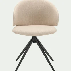 Chaise de repas pivotante en tissu - beige