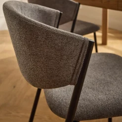 Chaise de repas épurée en tissu - gris