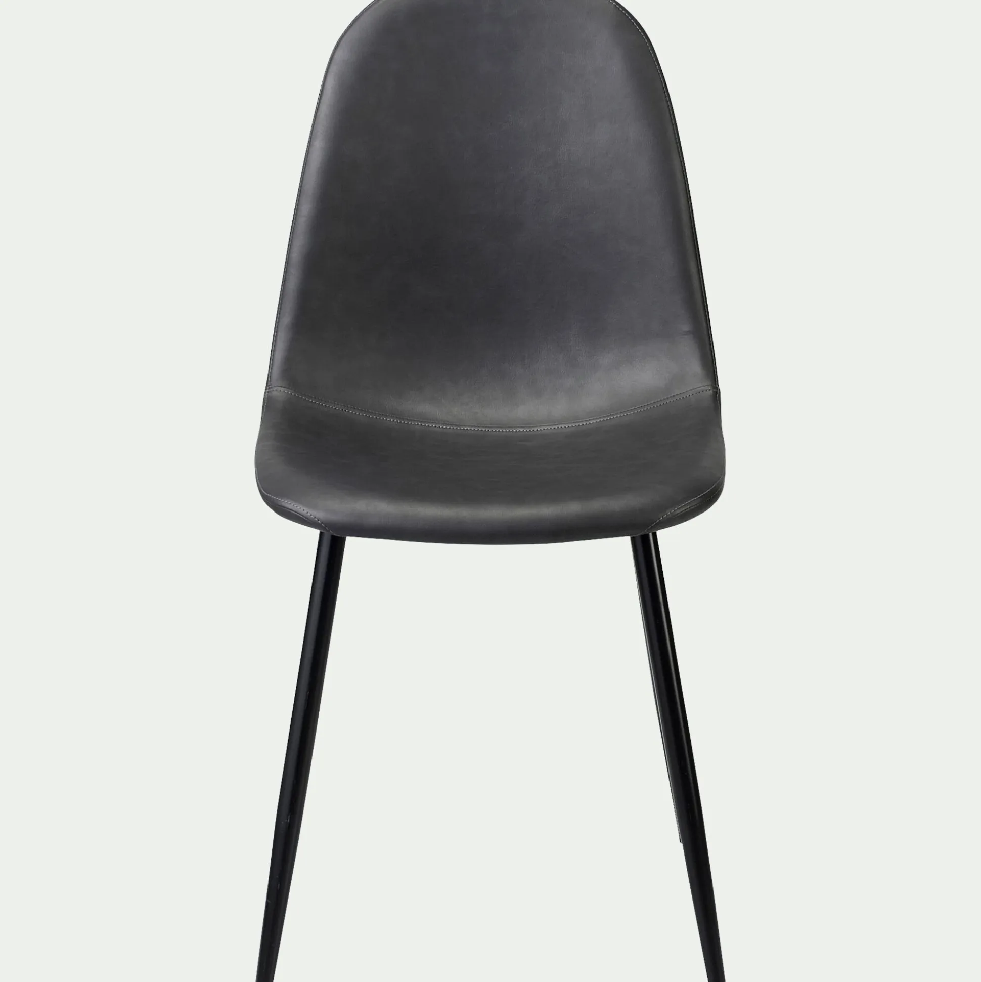 Chaise en acier et simili avec piètement noir - noir