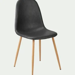 Chaise en acier et simili - noir