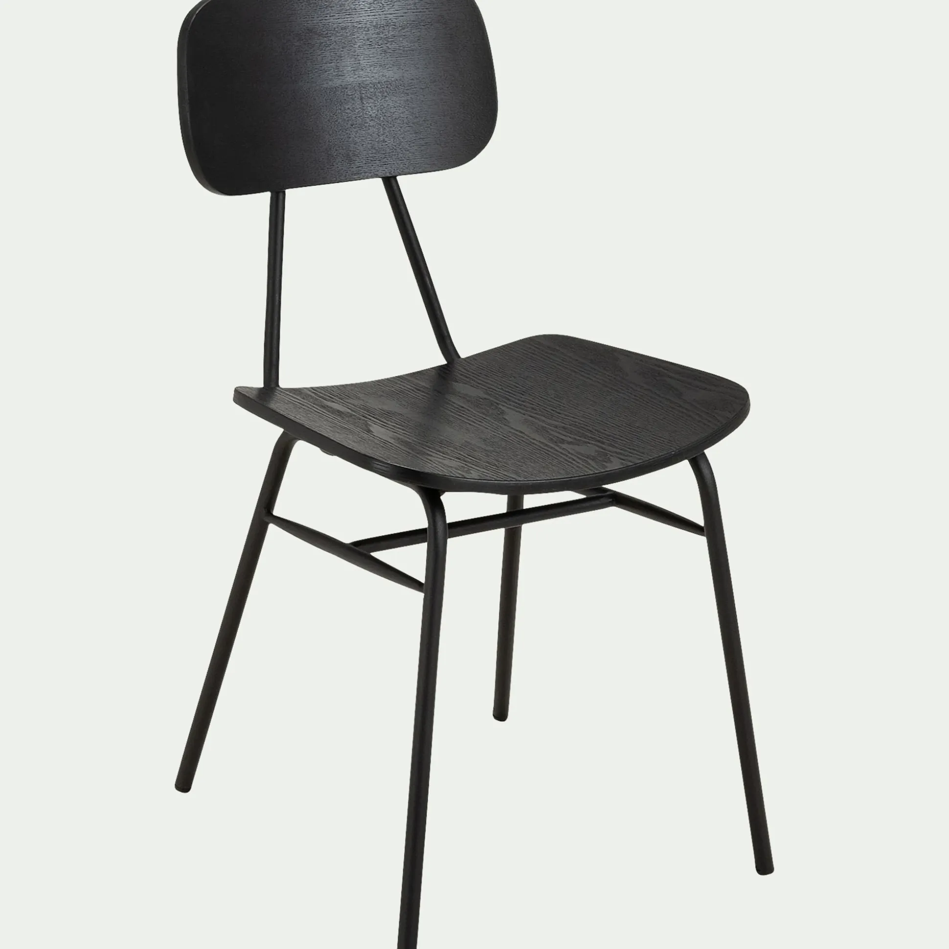 Chaise en bois de frêne et acier - noir