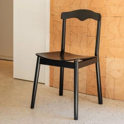 Chaise en bois de hêtre massif - noir