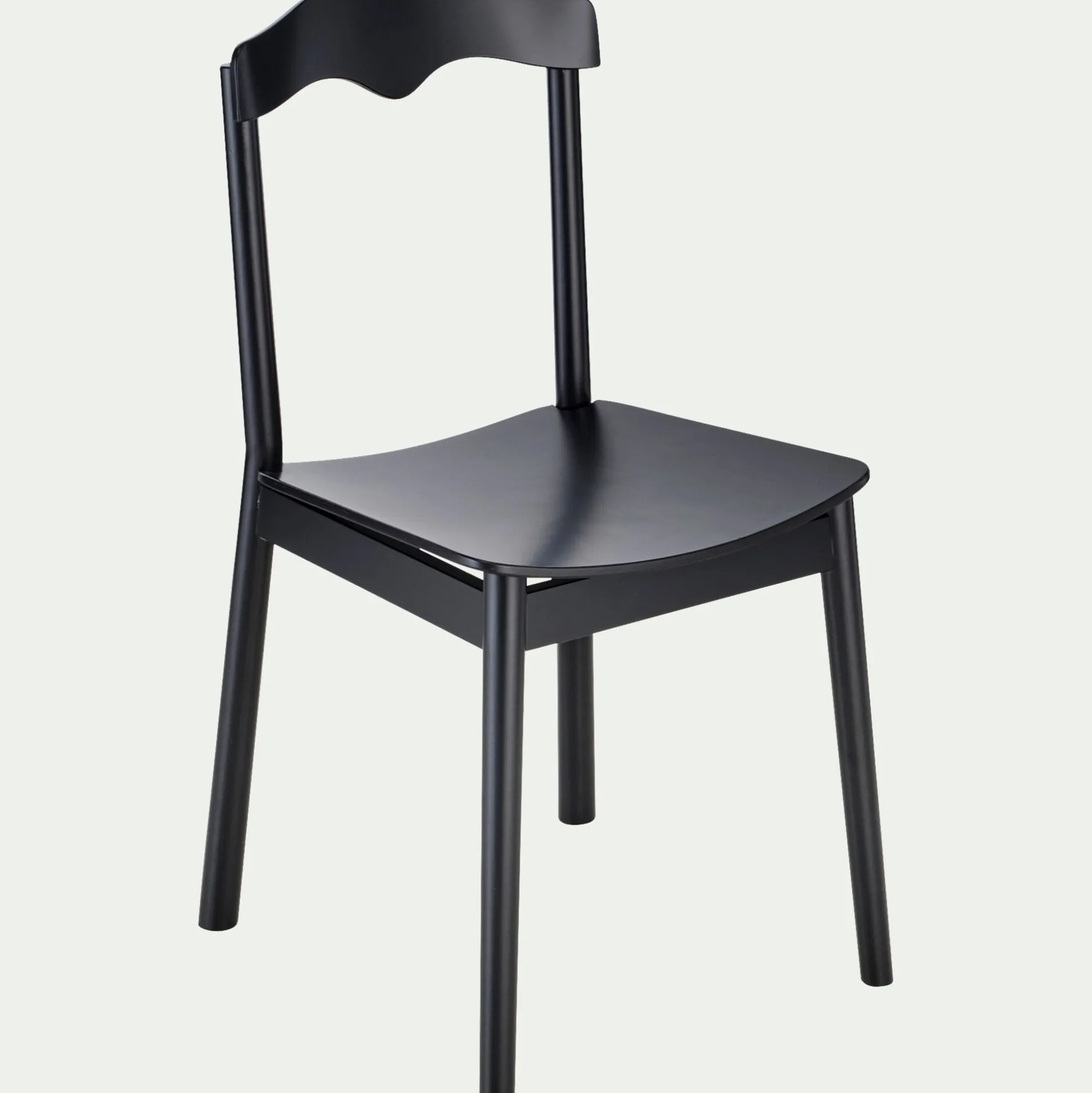 Chaise en bois de hêtre massif - noir