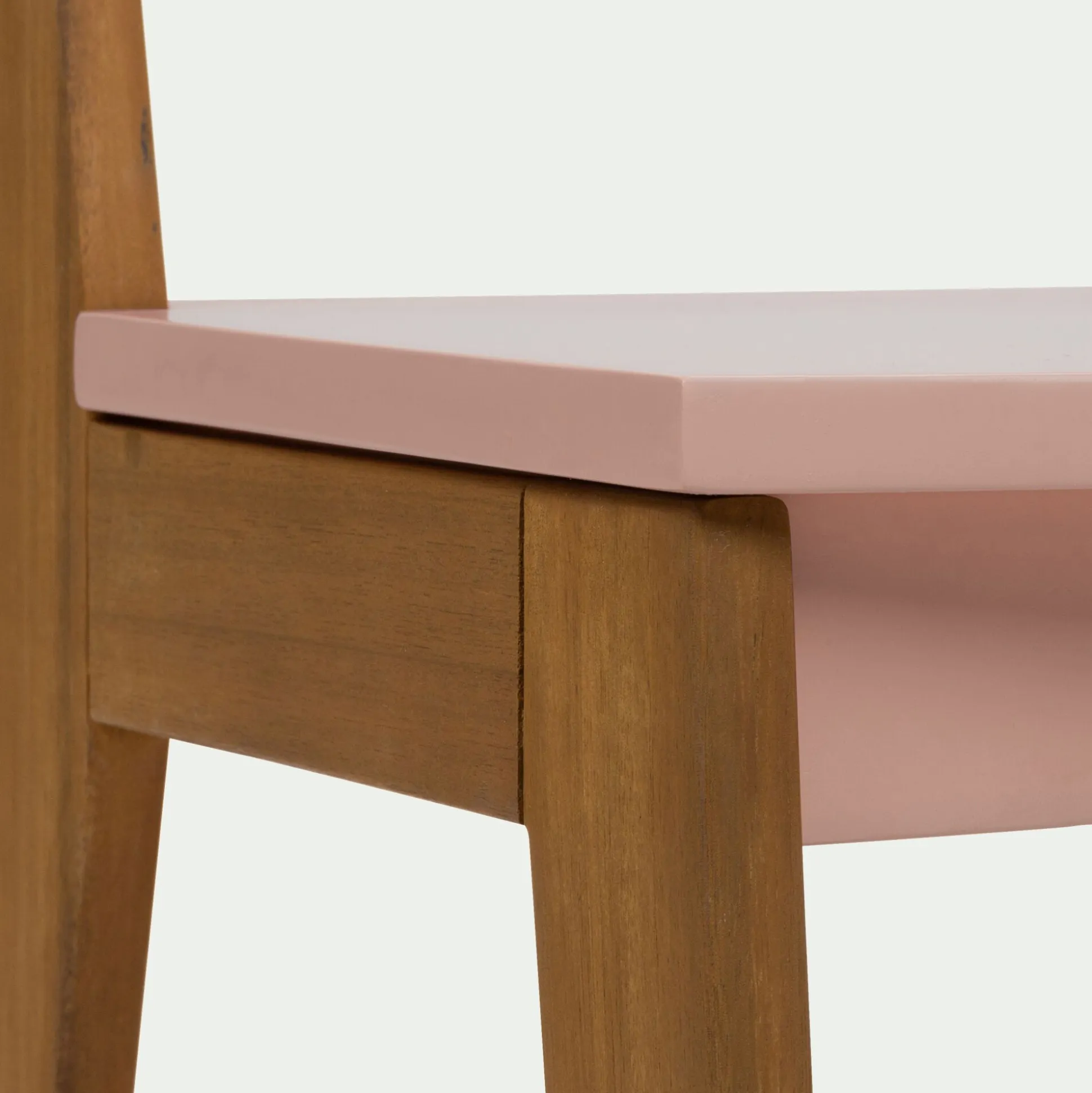Chaise enfant en acacia - rose