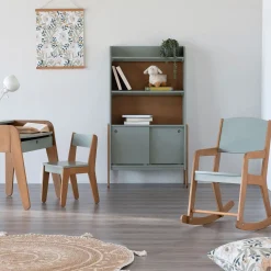 Chaise enfant en acacia - vert olivier