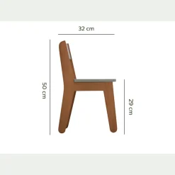 Chaise enfant en acacia - vert olivier