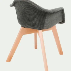 Chaise enfant en tissu avec accoudoirs - vert