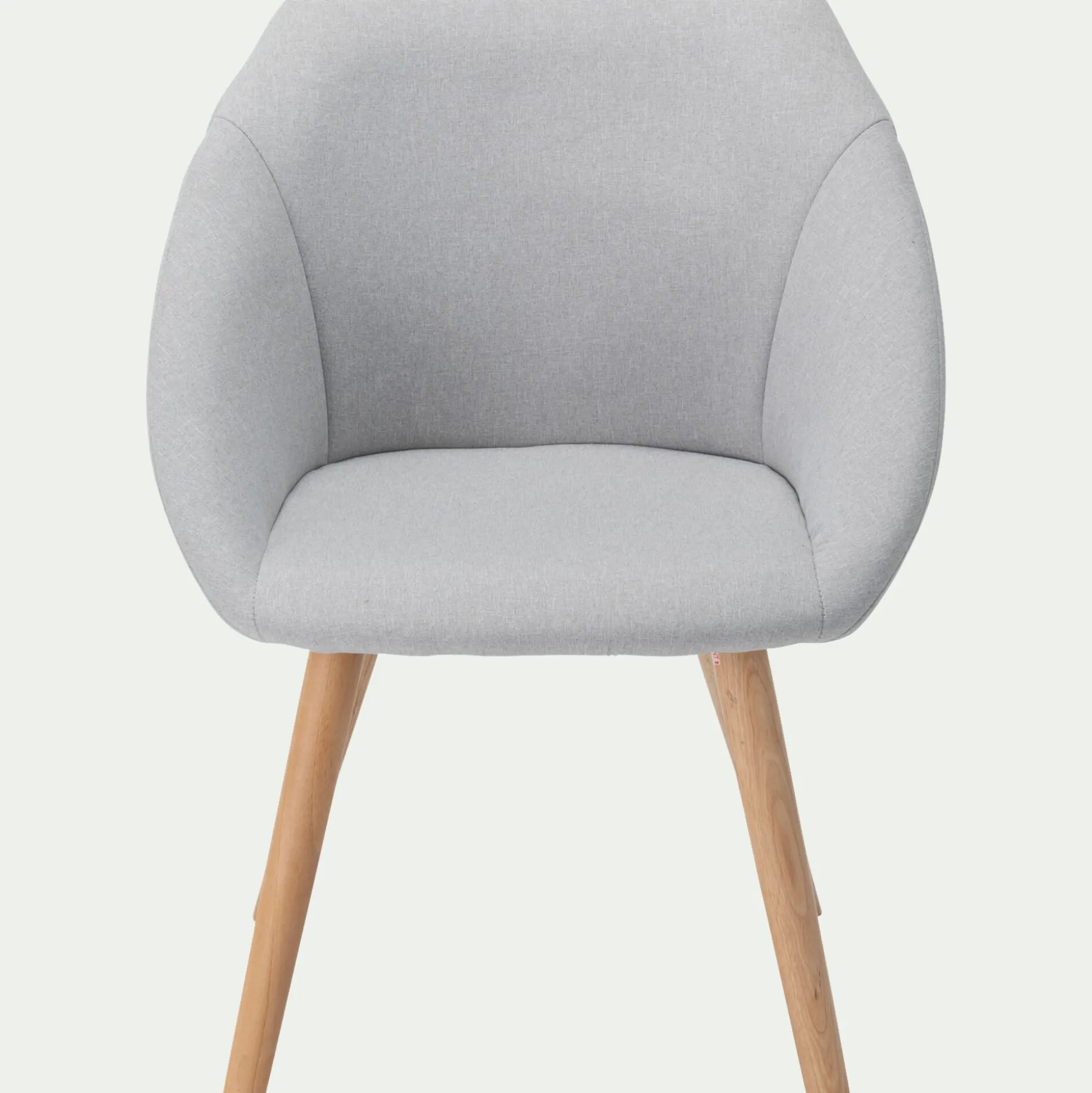 Chaise en tissu avec accoudoirs et piétement naturel - gris borie