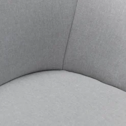Chaise en tissu avec accoudoirs et piétement naturel - gris borie