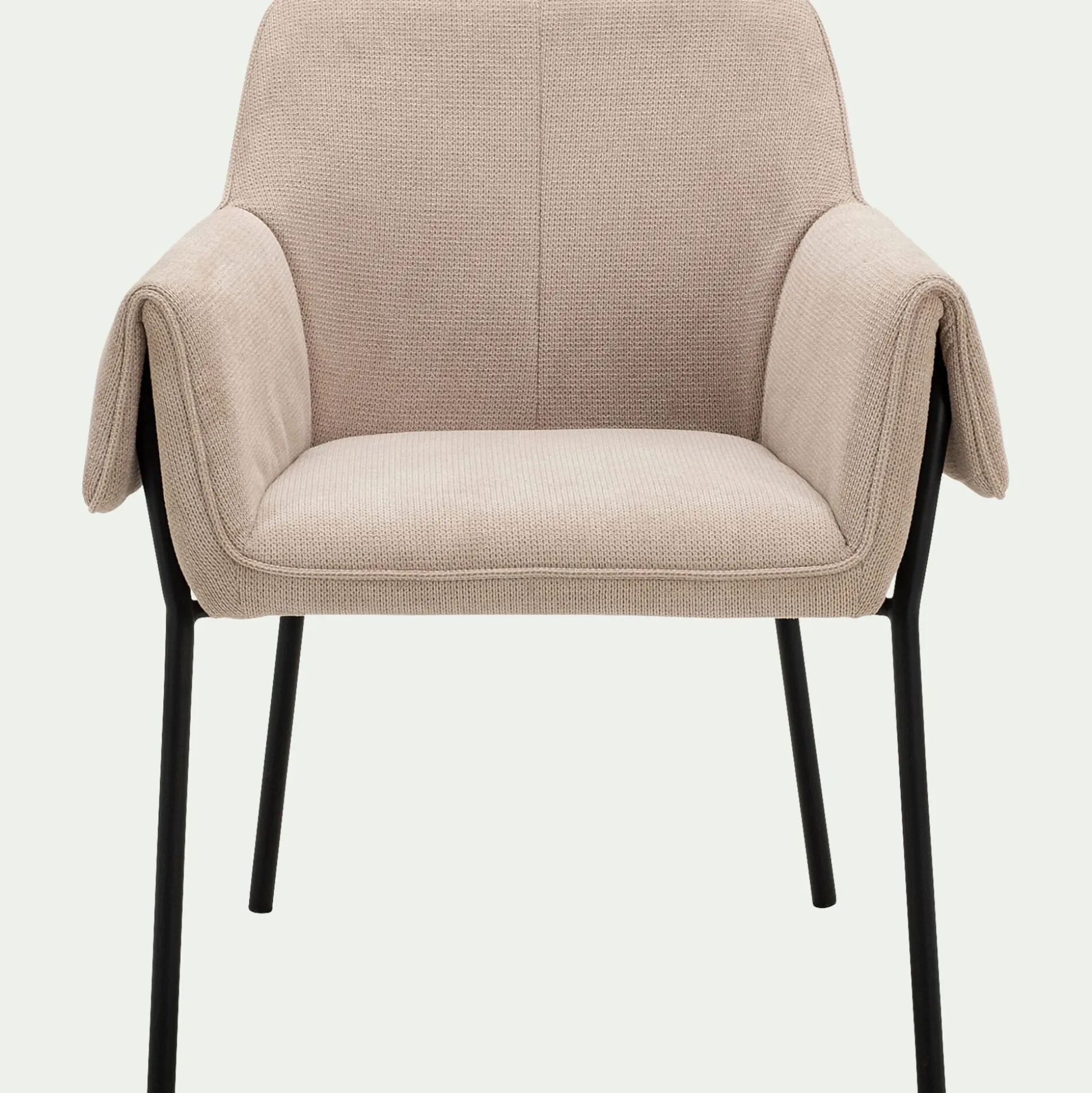 Chaise en tissu avec accoudoirs - gris