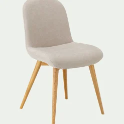 Chaise en tissu avec pied en frêne - beige
