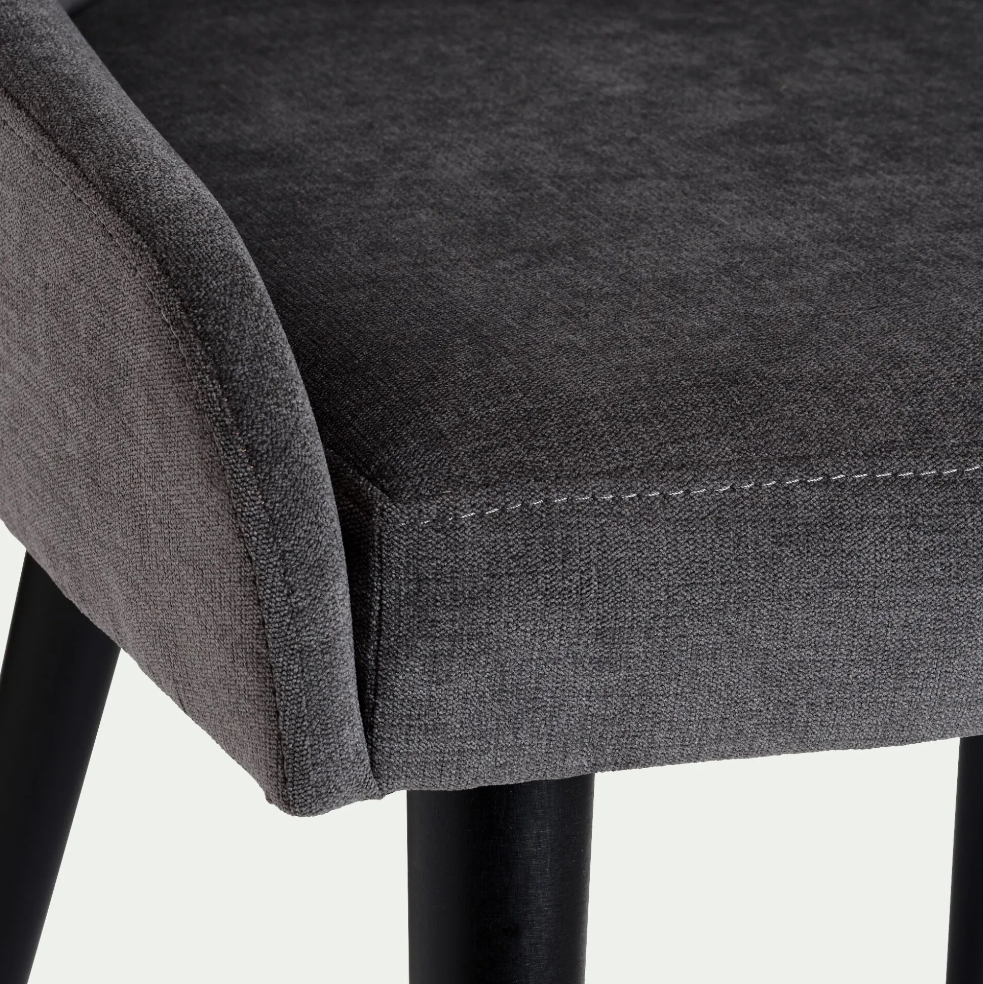 Chaise en tissu effet velours - gris