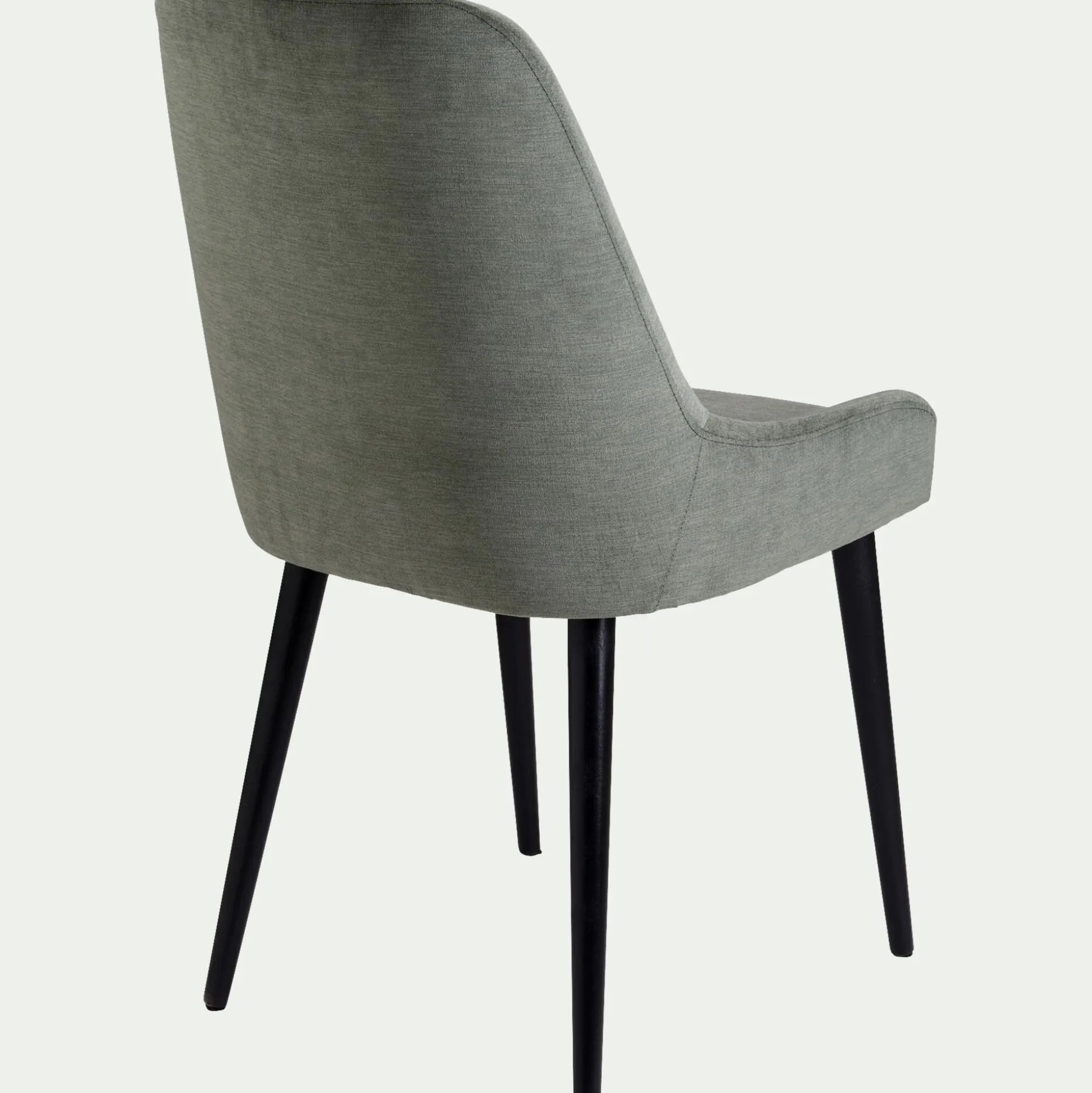 Chaise en tissu effet velours - vert cèdre