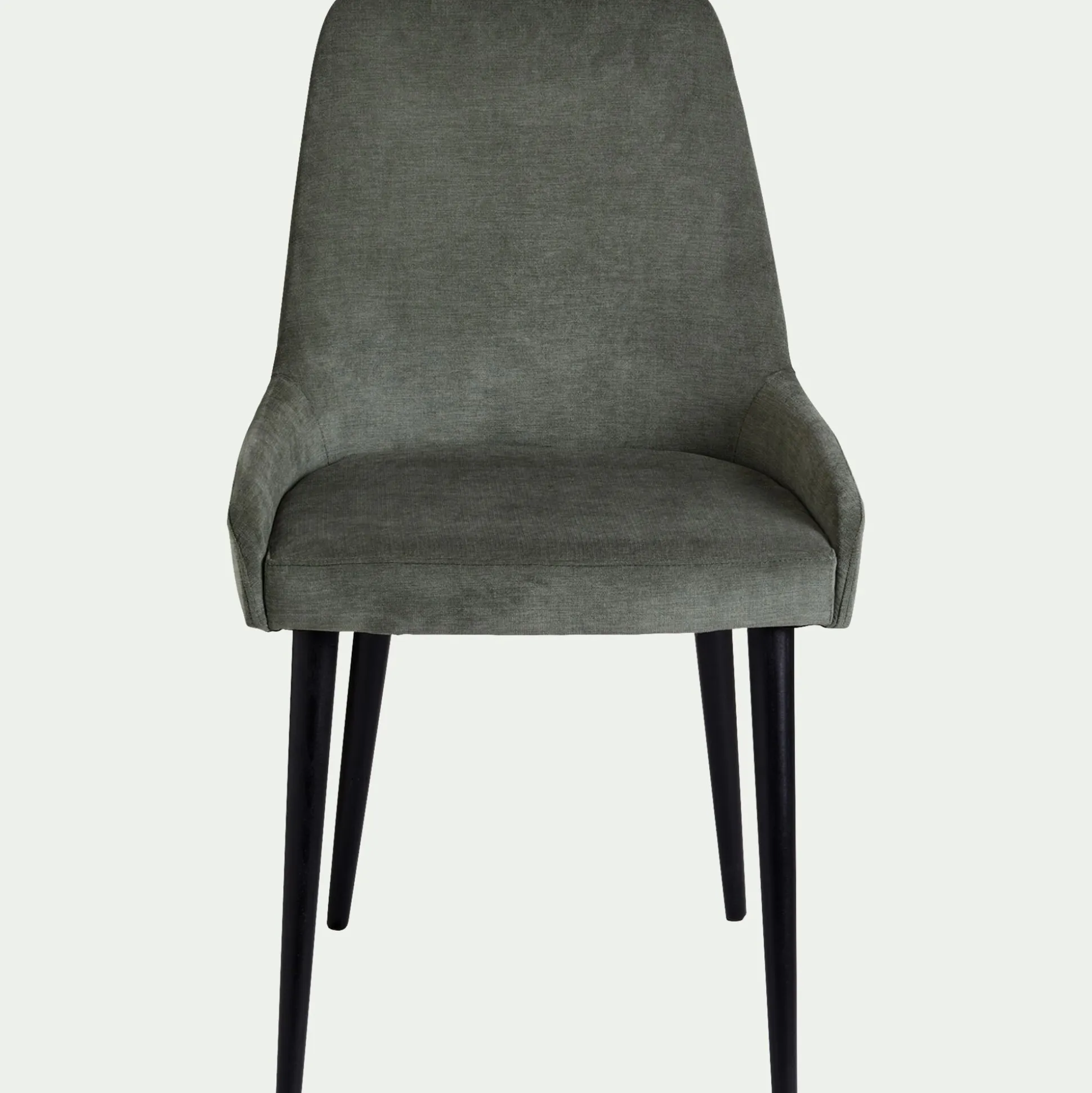 Chaise en tissu effet velours - vert cèdre