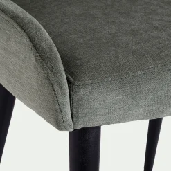Chaise en tissu effet velours - vert cèdre