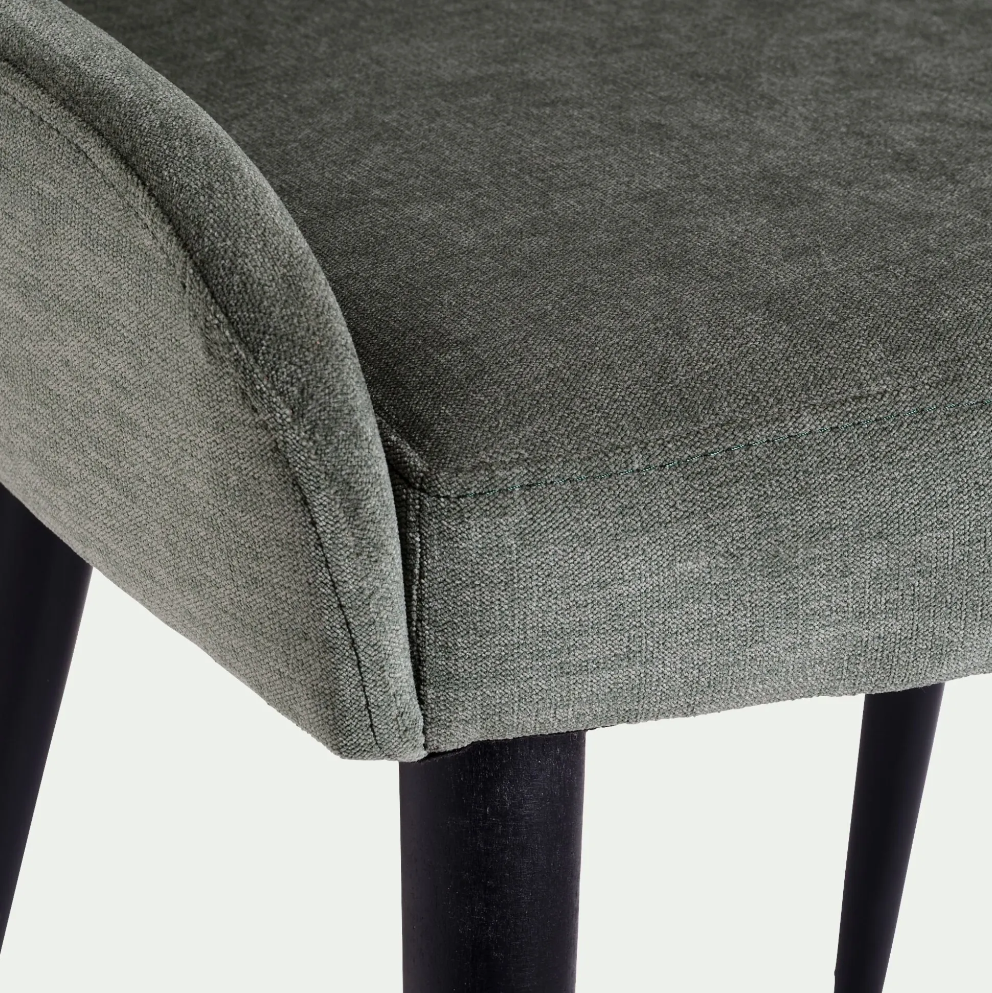 Chaise en tissu effet velours - vert cèdre