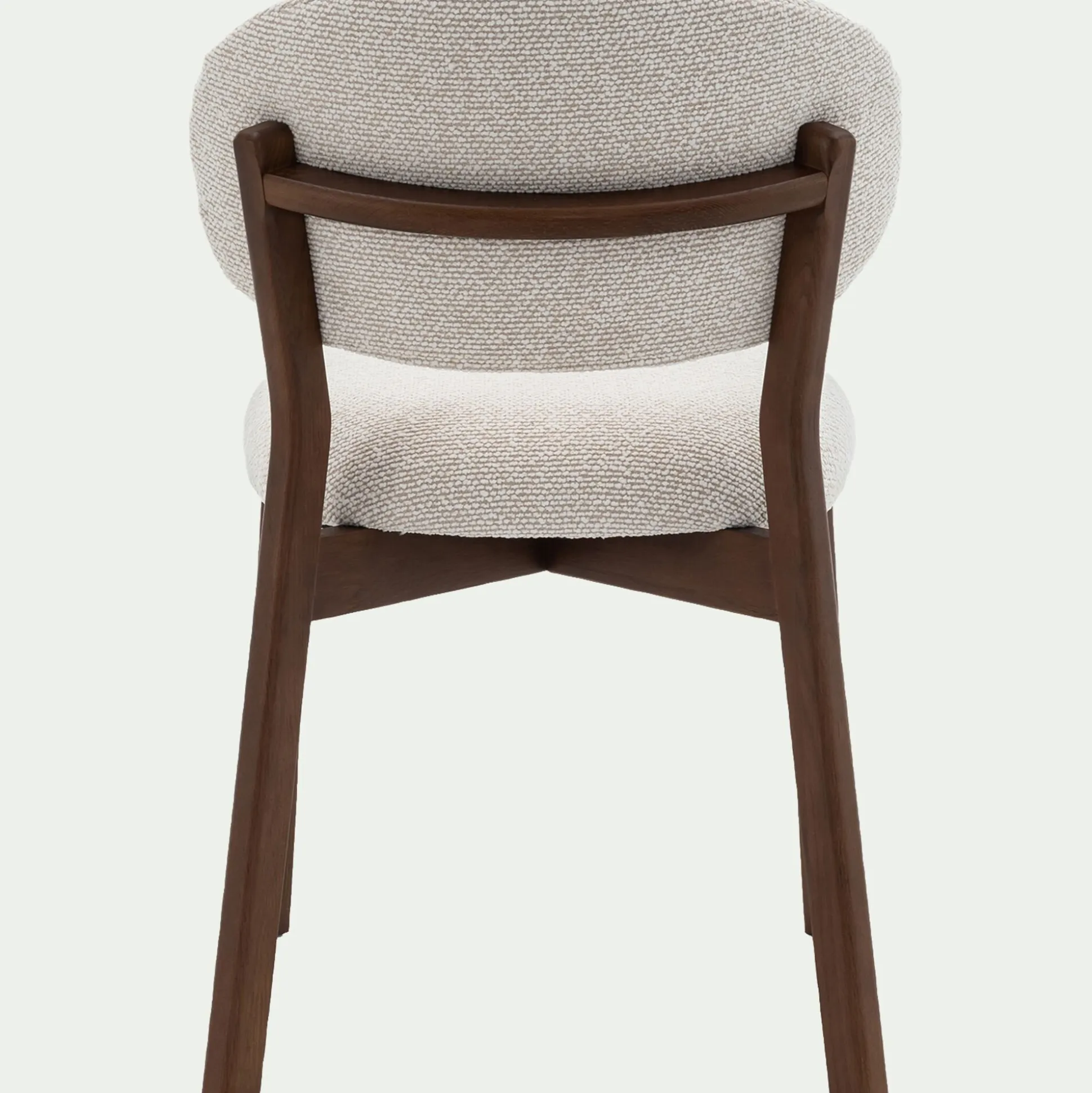 Chaise en tissu et bois de chêne foncé sans accoudoirs - beige