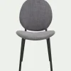 Chaise en tissu et bois d'eucalyptus - gris anthracite