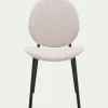 Chaise en tissu et bois d'eucalyptus - beige