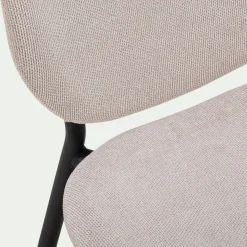 Chaise en tissu et bois d'eucalyptus - beige