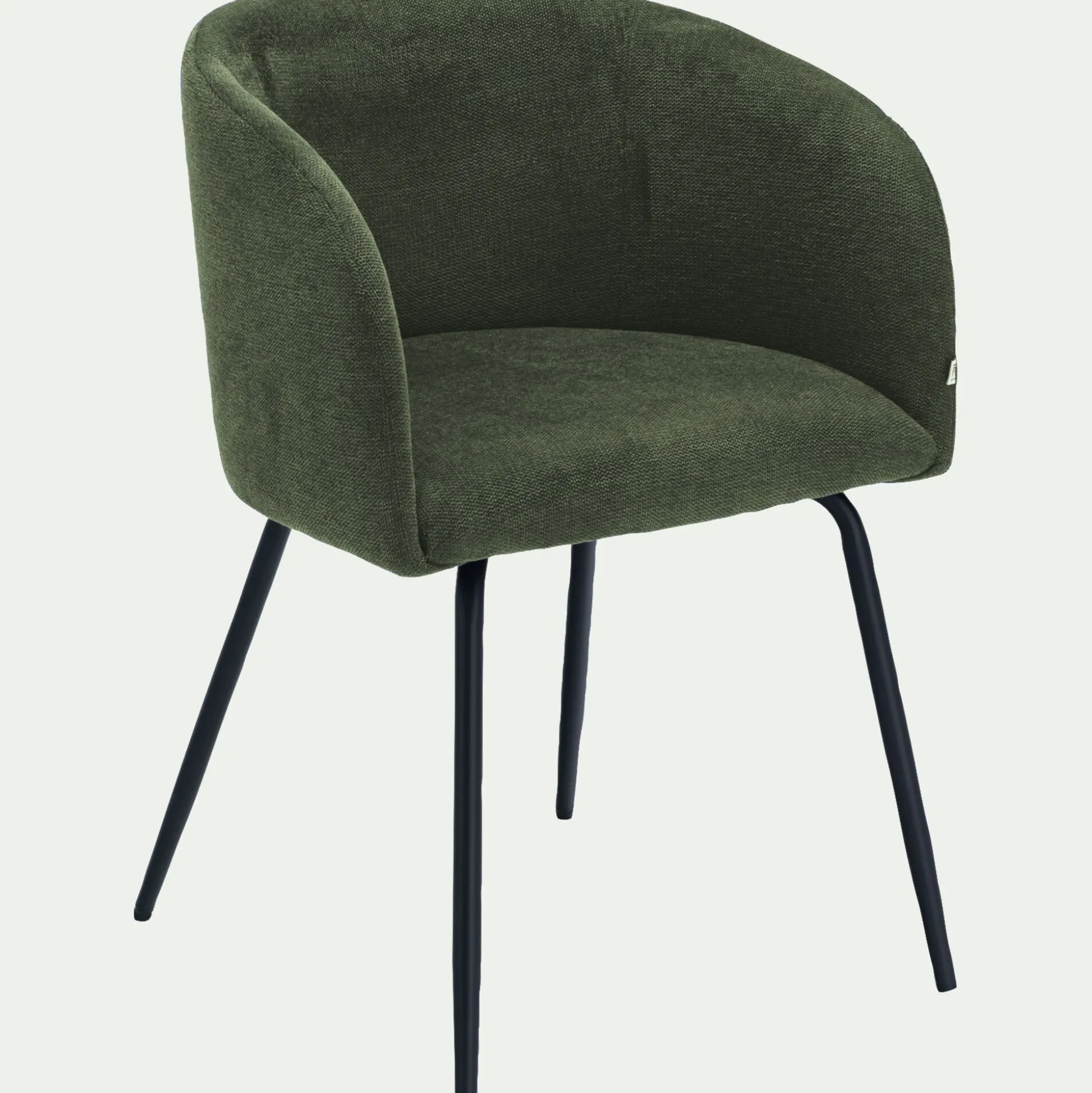 Chaise en tissu et métal avec accoudoirs - vert
