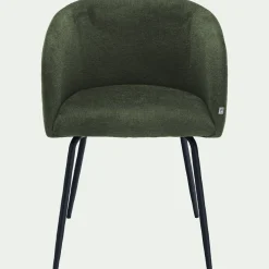 Chaise en tissu et métal avec accoudoirs - vert