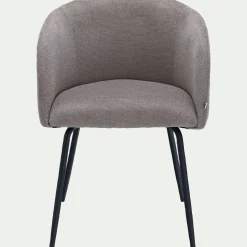 Chaise en tissu et métal avec accoudoirs - beige alpilles