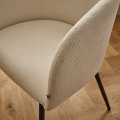 Chaise en tissu et métal avec accoudoirs - blanc ventoux