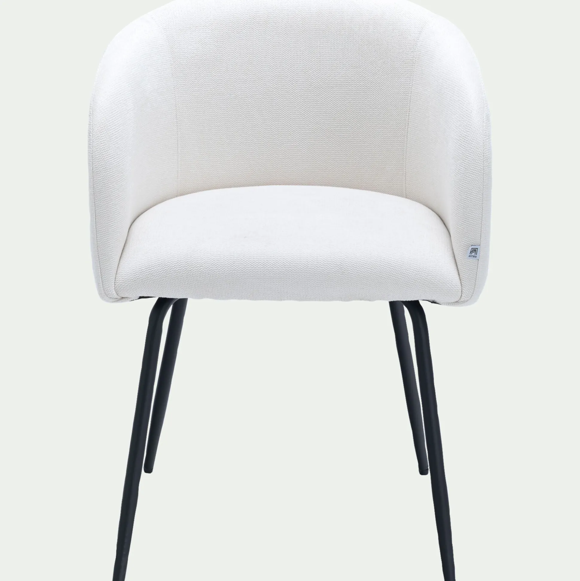 Chaise en tissu et métal avec accoudoirs - blanc ventoux