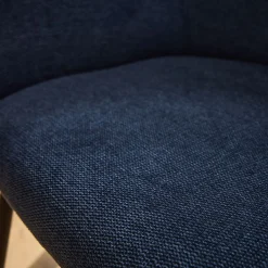 Chaise en tissu et métal avec accoudoirs - bleu figuerolles