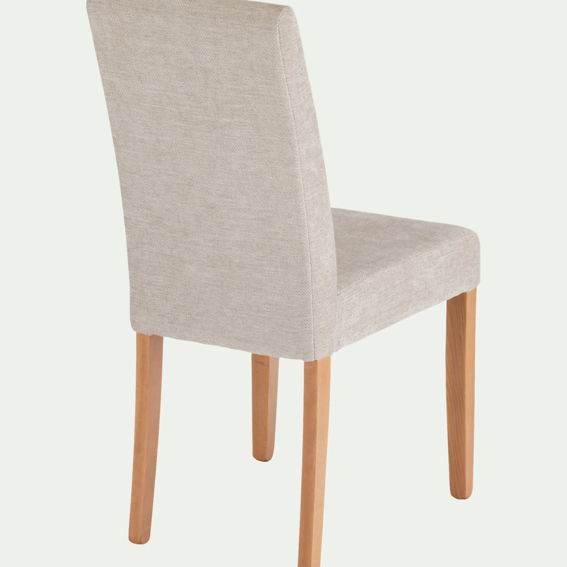 Chaise en tissu et piètement hêtre massif - beige