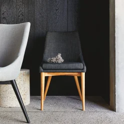 Chaise en tissu - gris foncé