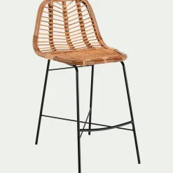Chaise îlot central en rotin - naturel h66cm
