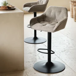Chaise îlot central en tissu H63cm - gris