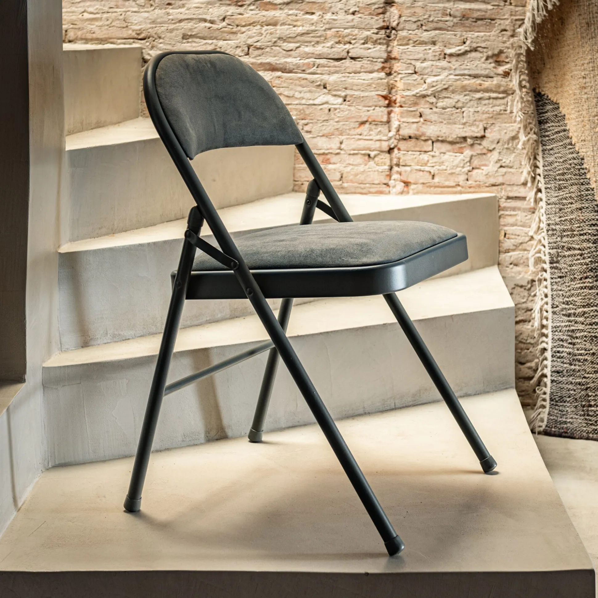 Chaise pliante en métal et tissu - vert