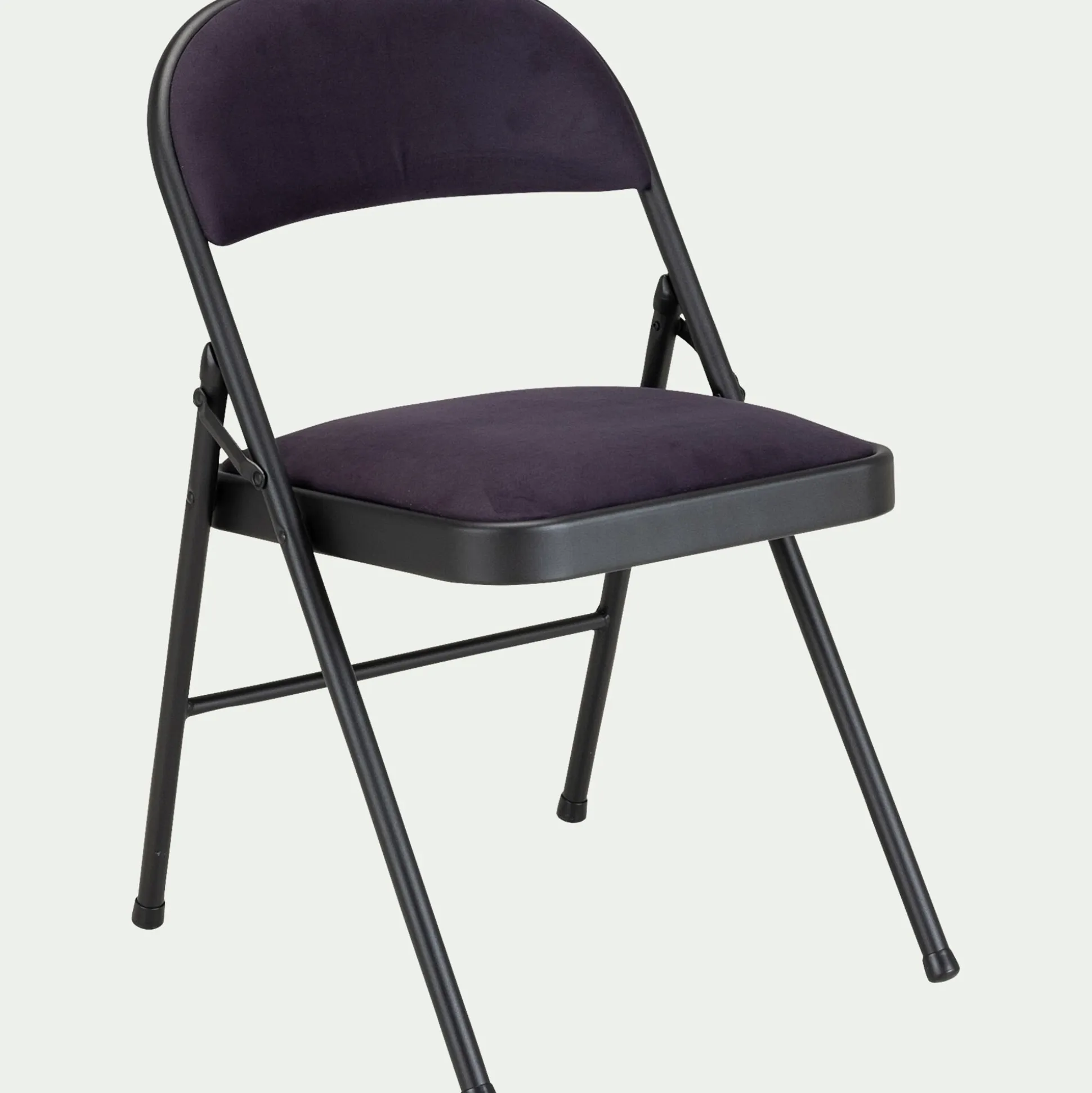Chaise pliante en métal et tissu - noir calabrun