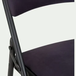 Chaise pliante en métal et tissu - noir calabrun